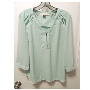 Light Teal Sheer Blouse